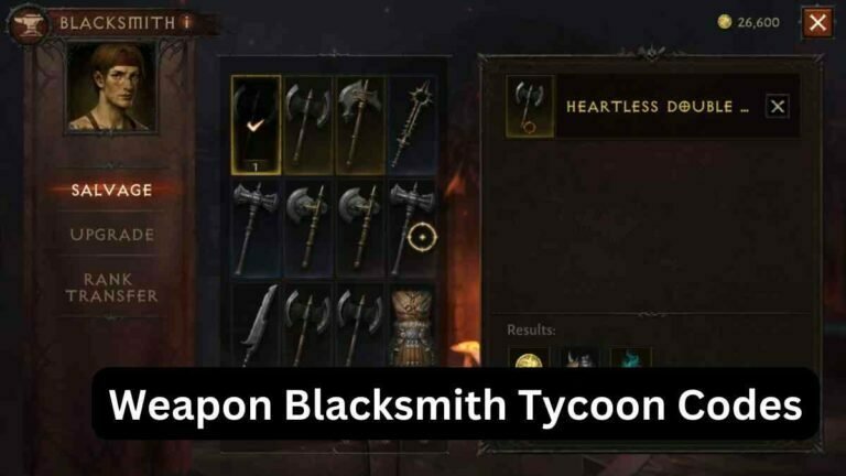 Weapon Blacksmith Tycoon Codes