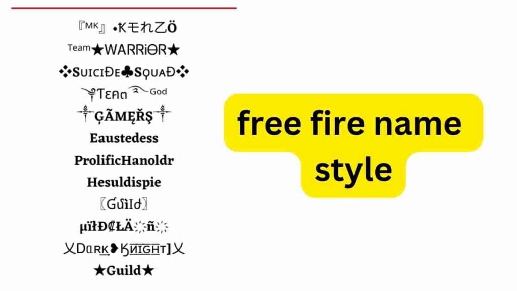 free fire name style